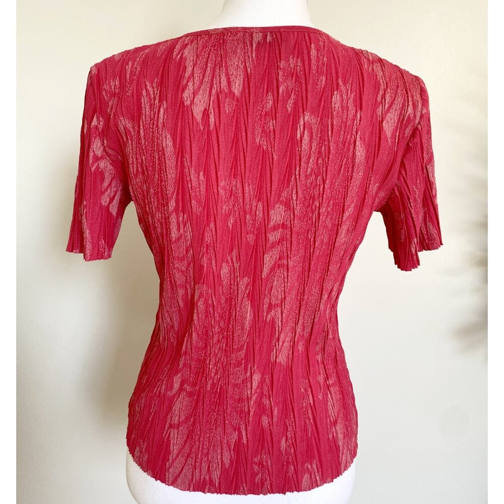 💖 Zara Party Ready Crinkled Sparkle Top - Hot Pink Floral Glam 💖 - Picture 4 of 6